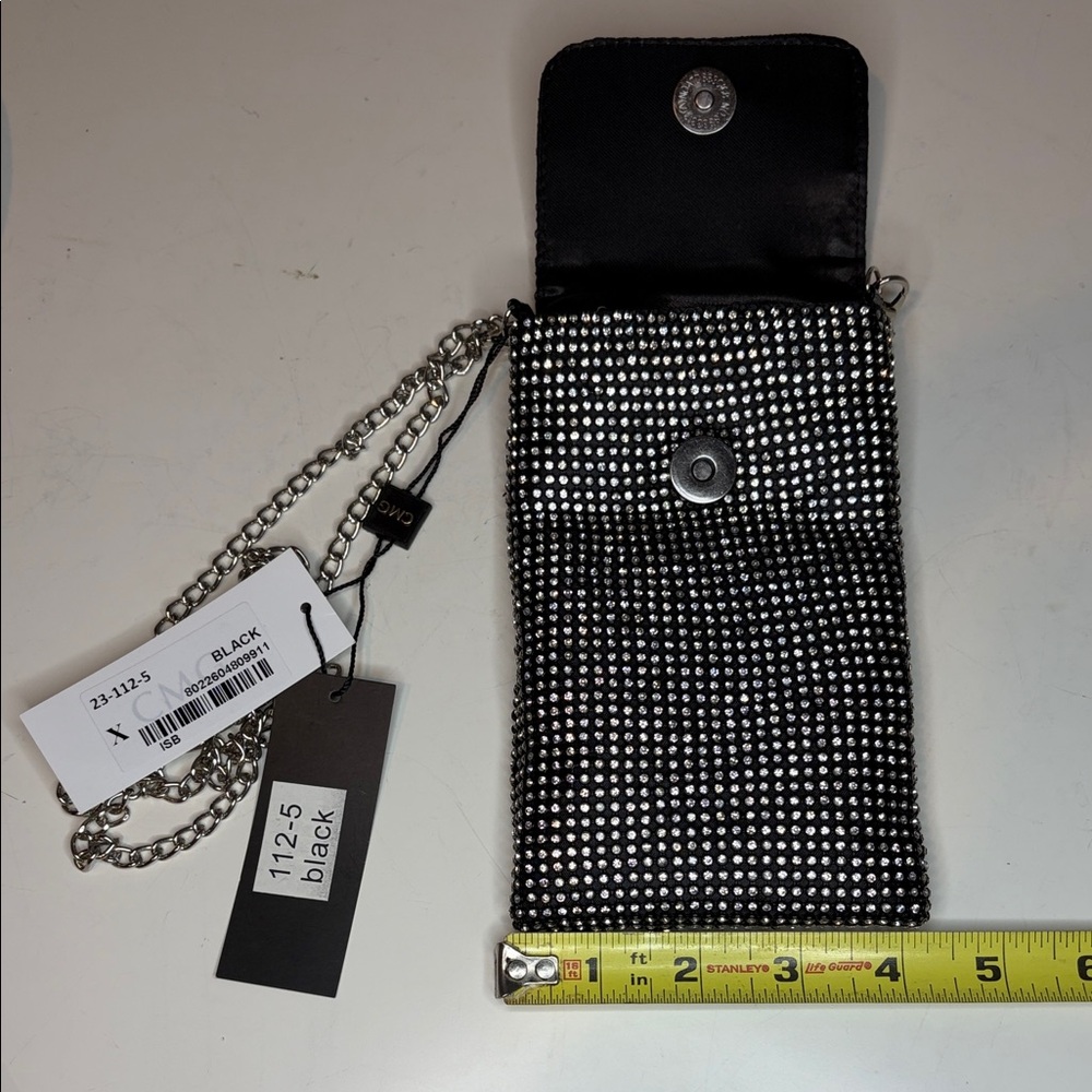 Black and Silver Chain Crossbody Bag